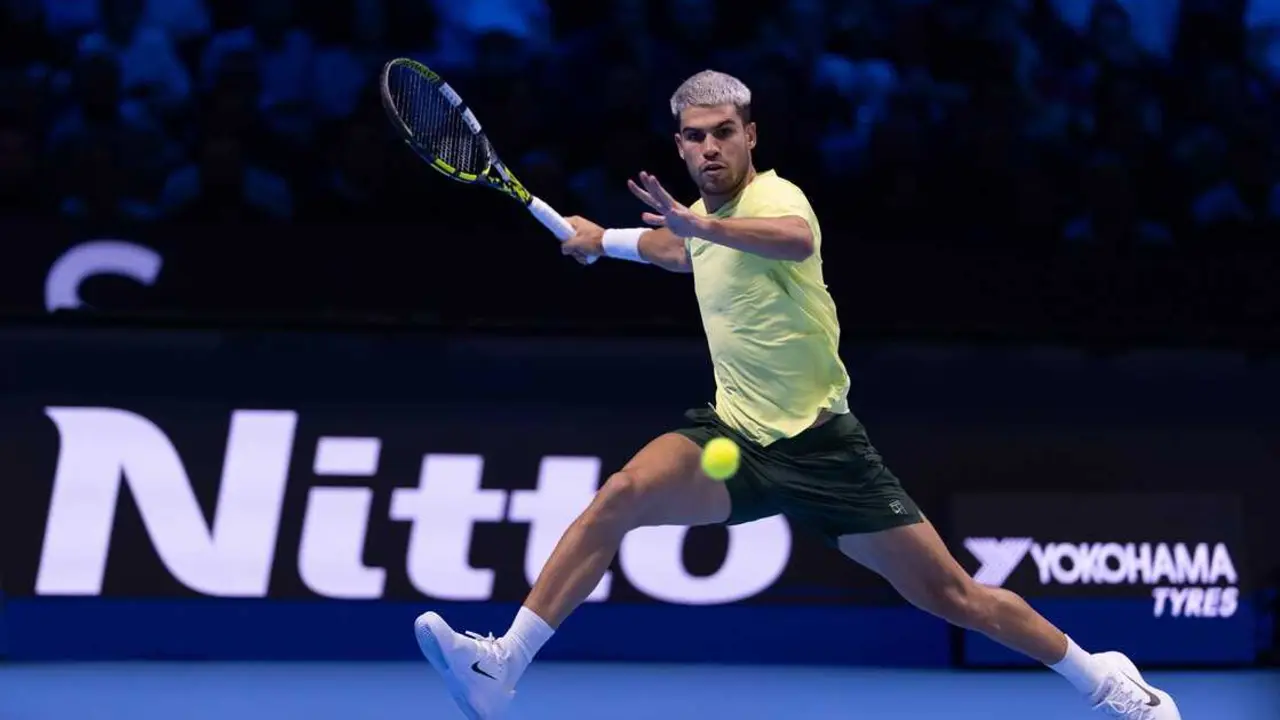 El tenista espa&ntilde;ol, Carlos Alcaraz, durante las ATP Finals. / Jon Buckle
