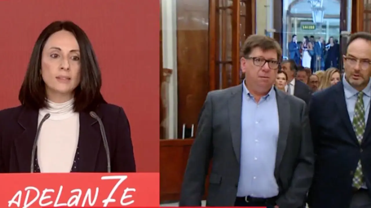 Rebeca Torr&oacute;, secretaria de Organizaci&oacute;n del PSOE, durante su comparecencia ante la prensa.