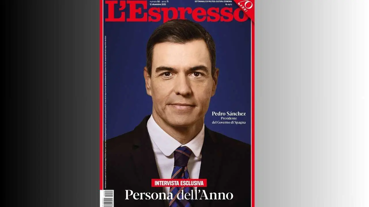 El presidente del Gobierno, Pedro S&aacute;nchez, Persona del A&ntilde;o para la revista italiana 'L'Espresso'. / L'ESPRESSO