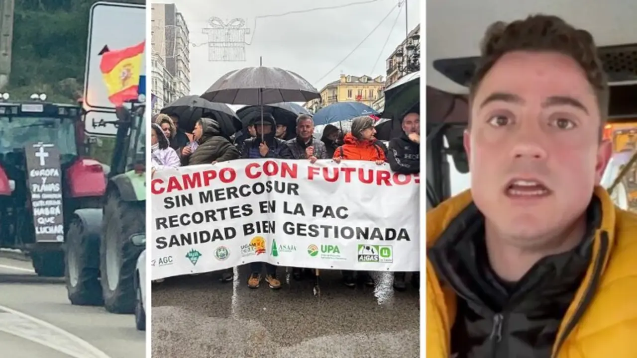"Campo con futuro", el grito un&aacute;nime del sector agrario c&aacute;ntabro. Agricultores y representantes de todas las organizaciones agrarias marcharon con pancartas y paraguas, exigiendo medidas concretas ante la crisis del campo.