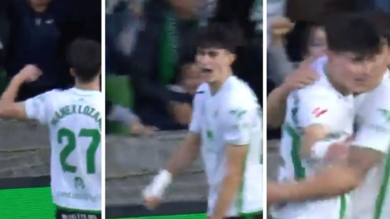 Secuencia de im&aacute;genes del momento del gesto a la grada.