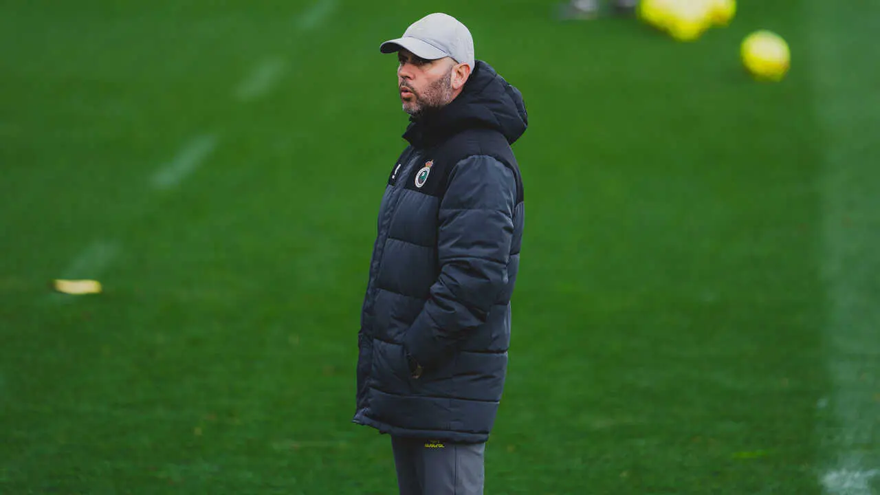Jos&eacute; Alberto durante el entrenamiento del Racing. / RRC