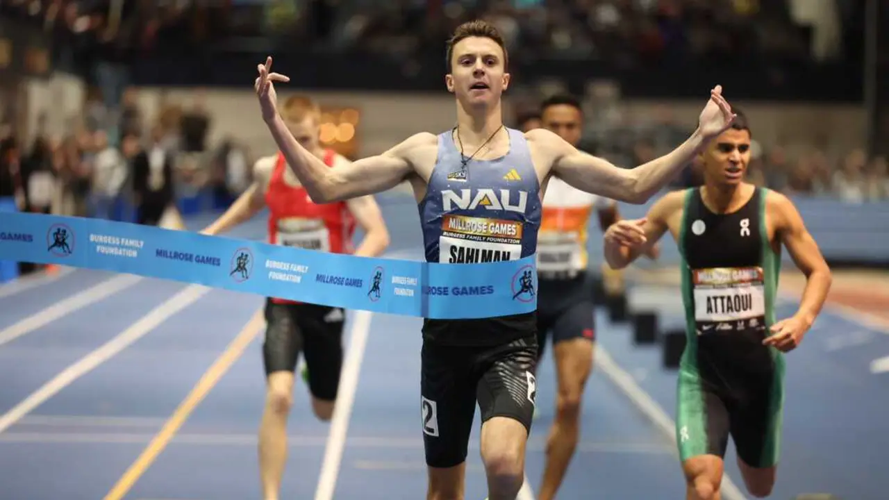 Carrera en la que particip&oacute; Attaoui y que gan&oacute; Sahlman. / Millrose Games
