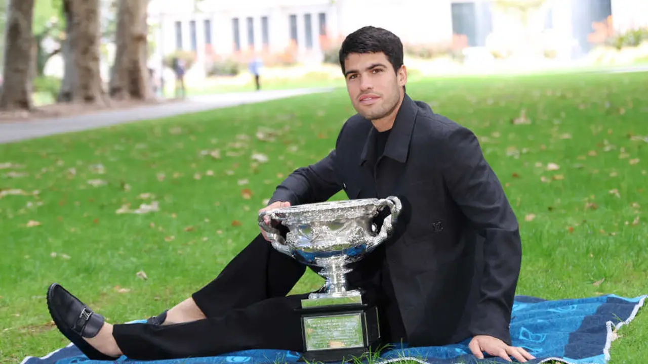 El actual campe&oacute;n del Open de Australia, Carlos Alcaraz. / EP