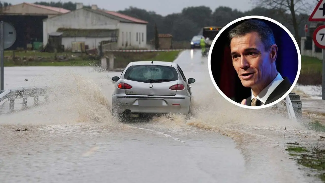 Las inundaciones que han azotado varias zonas del pa&iacute;s y el presidente del Gobierno, Pedro S&aacute;nchez. / EP / A.E