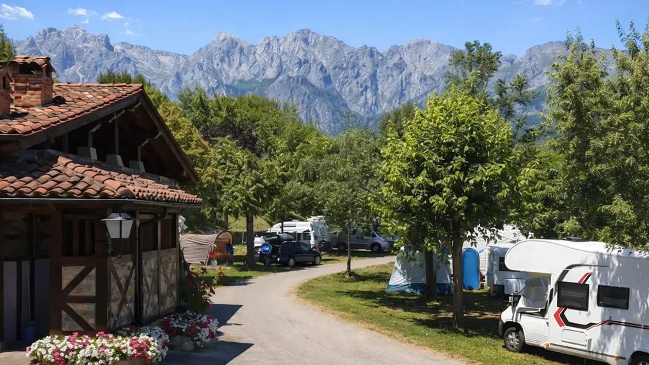 El Camping La Viorna Picos de Europa. / a.e