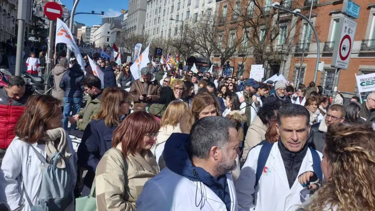 Manifestaci&oacute;n en Madrid el pasado fin de semana por los derechos laborales y por un estatuto medico propio. / SindicatoMedico