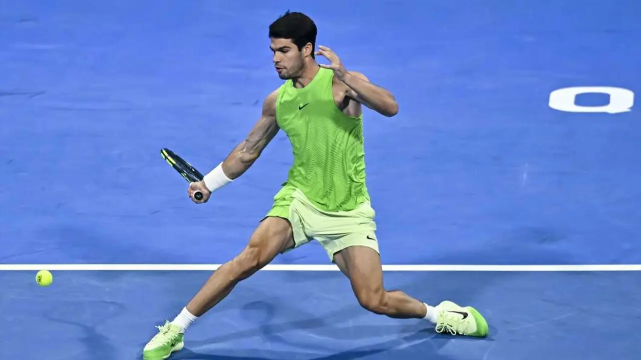 Carlos Alcaraz durante el Open de Qatar. / EP