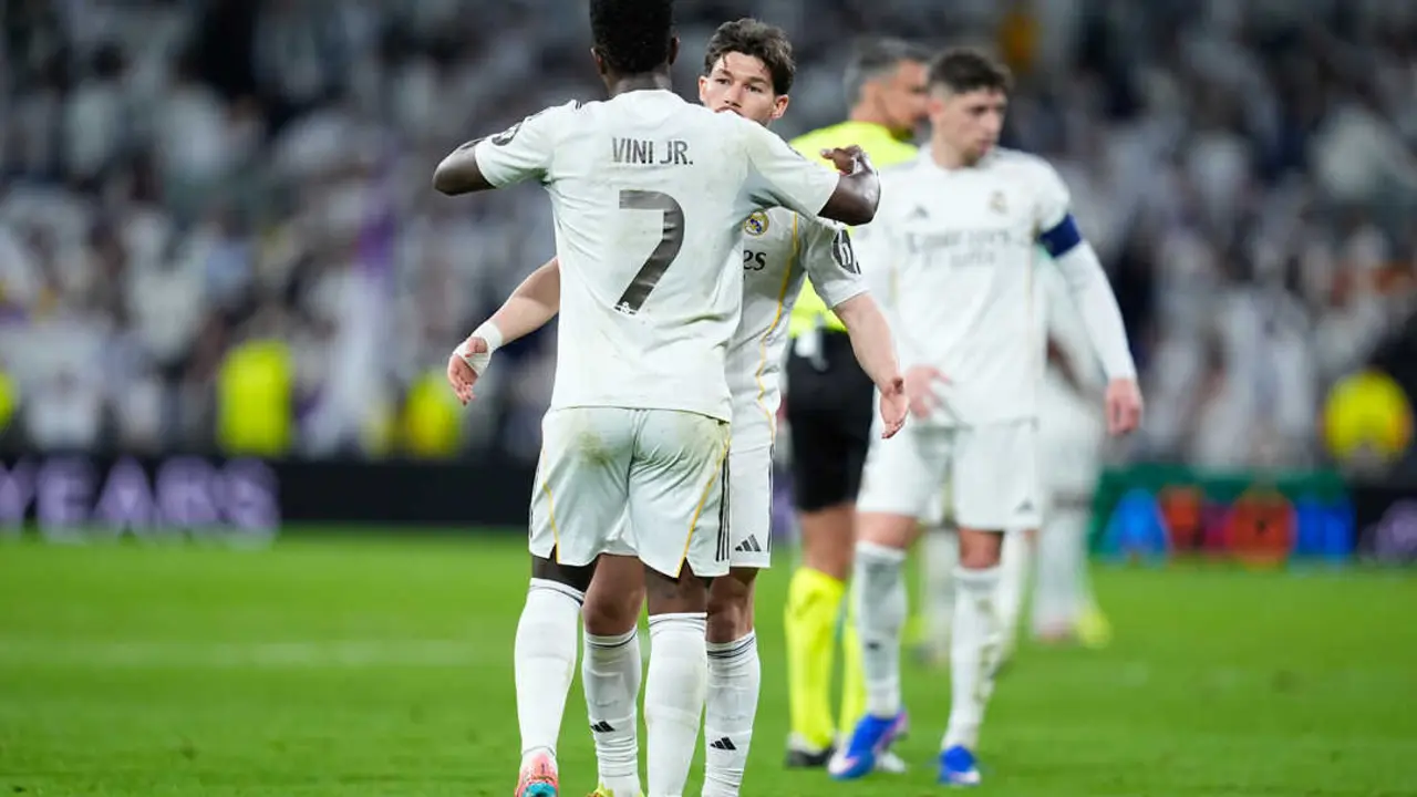 Jugadores del Madrid, durante un partido de Champions. / EP