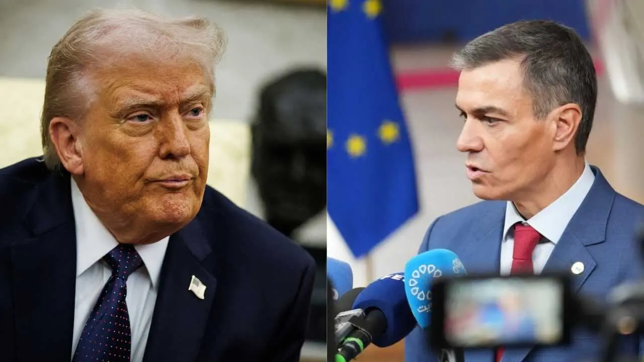 Los presidentes, Donald Trump (i) y Pedro S&aacute;nchez (d). / EP
