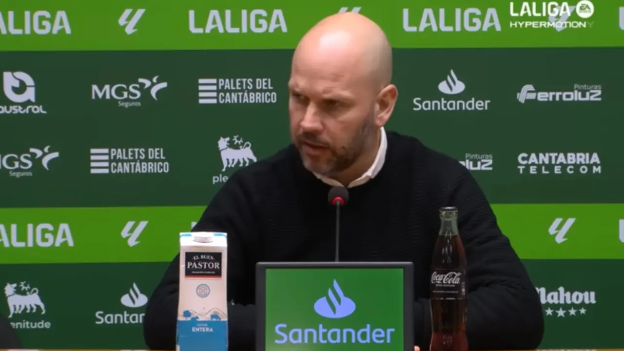 Jos&eacute; Alberto, en rueda de prensa tras la victoria del Racing ante el C&oacute;rdoba en El Sardinero.