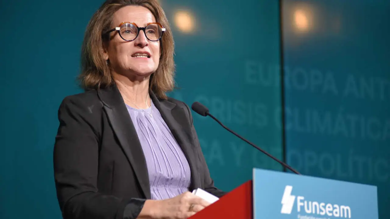 La vicepresidenta ejecutiva para una Transici&oacute;n Limpia, Justa y Competitiva de la Comisi&oacute;n Europea, Teresa Ribera. / EP