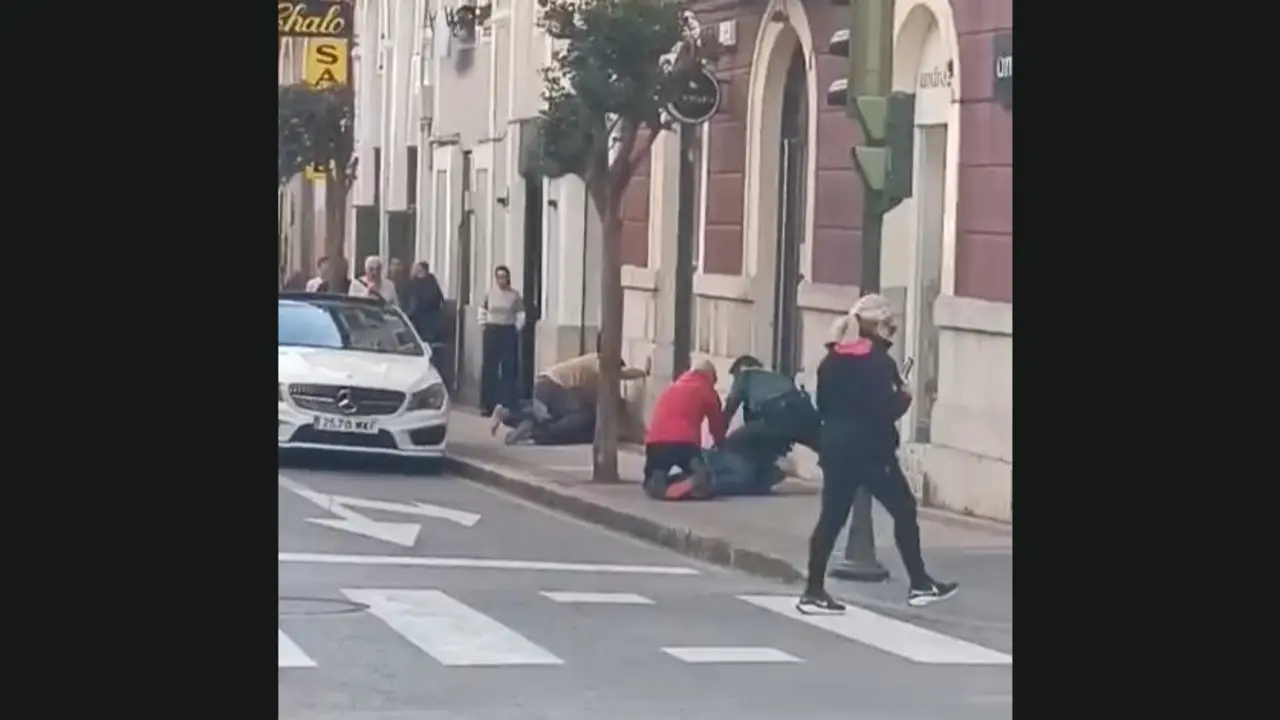 Agentes y varios ciudadanos colaboran para controlar a los implicados durante una intervenci&oacute;n que gener&oacute; gran expectaci&oacute;n entre los vecinos.