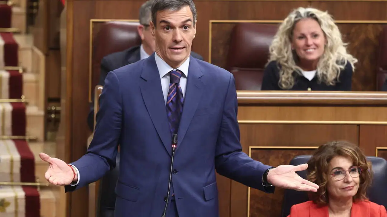 El presidente del Gobierno, Pedro S&aacute;nchez, interviene durante una sesi&oacute;n de control al Gobierno. / EP