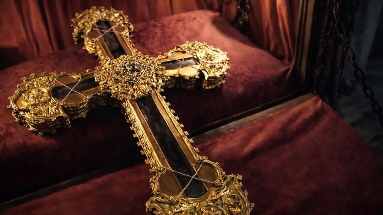 El Lignum Crucis de Santo Toribio de Li&eacute;bana, custodiado en un rico relicario de orfebrer&iacute;a, considerado el mayor fragmento conservado de la Cruz de Cristo. / ALERTA