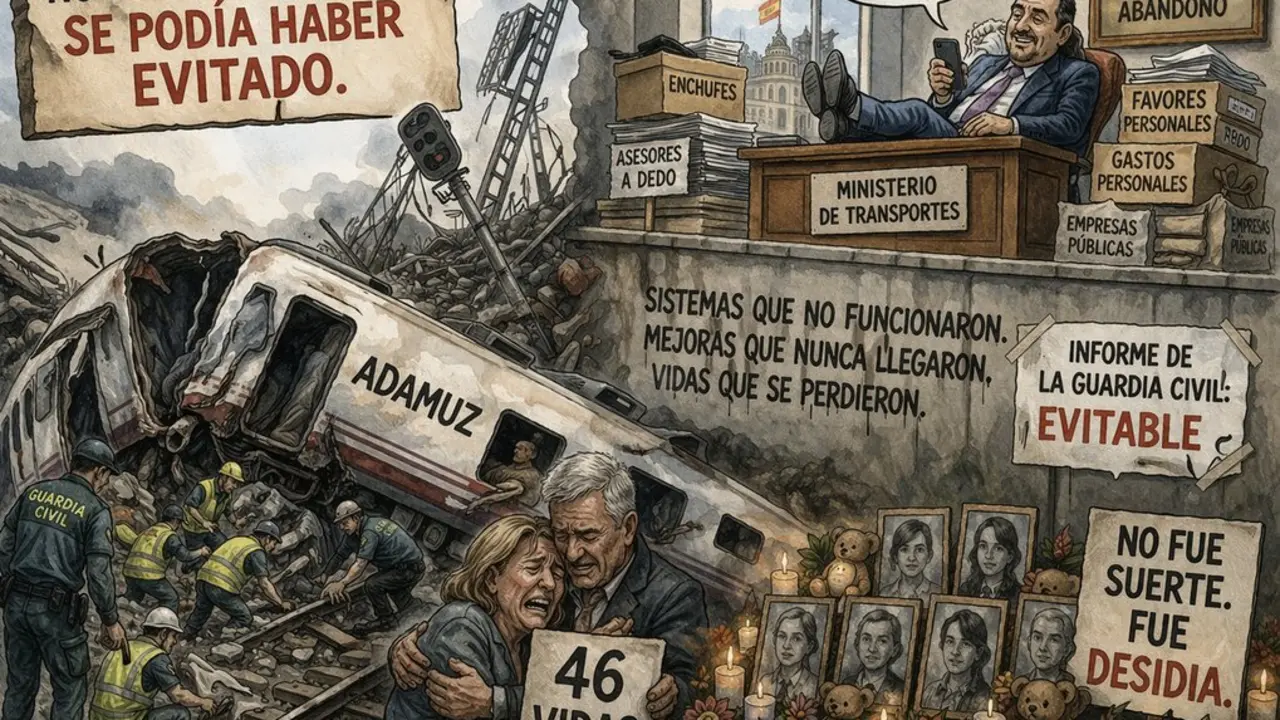Adamuz, convertido en s&iacute;mbolo del abandono: 46 vidas perdidas en una tragedia que, seg&uacute;n los informes, pudo haberse evitado.