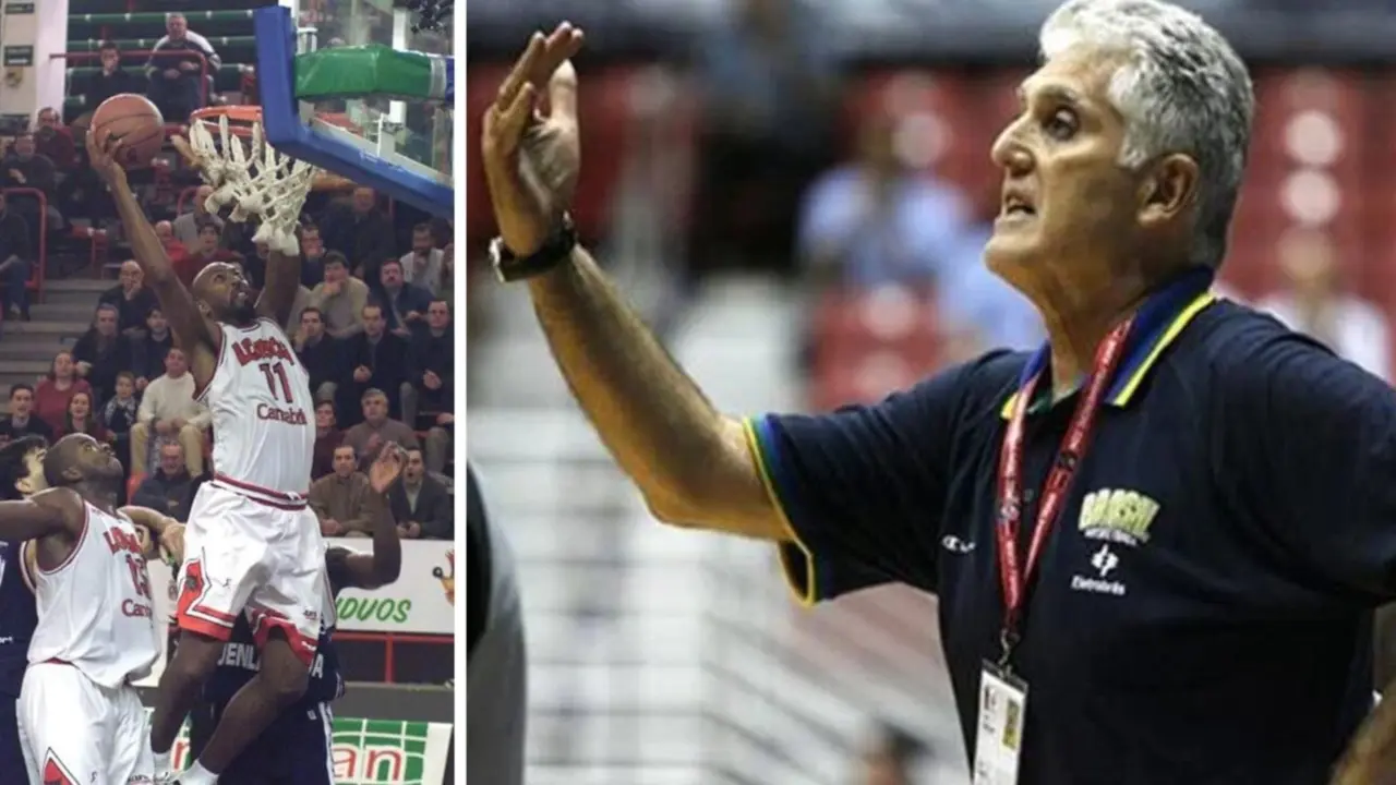 Moncho Monsalve, durante su etapa en los banquillos y en una imagen de juego del Cantabria Lobos, club al que ayud&oacute; a crecer en una de sus &eacute;pocas m&aacute;s emblem&aacute;ticas.