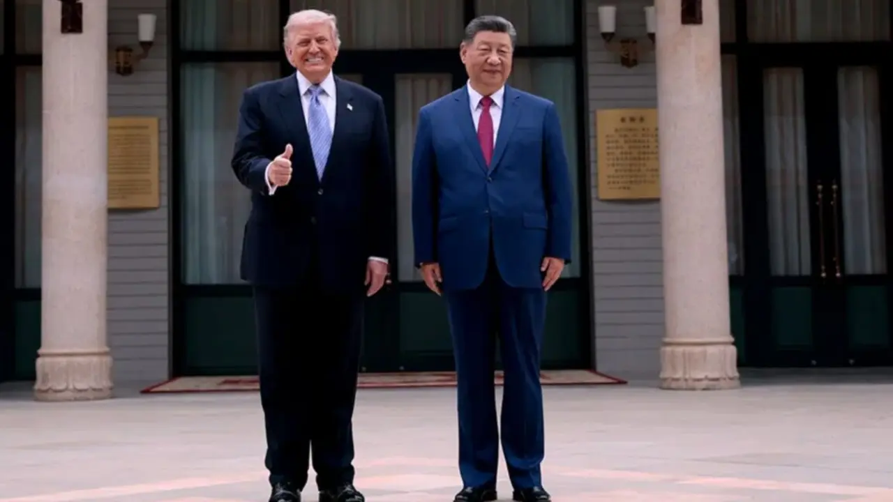 El presidente Donald Trump posa para una fotograf&iacute;a con el presidente chino Xi Jinping durante una visita al jard&iacute;n Zhongnanhai en Pek&iacute;n, el viernes 15 de mayo de 2026.