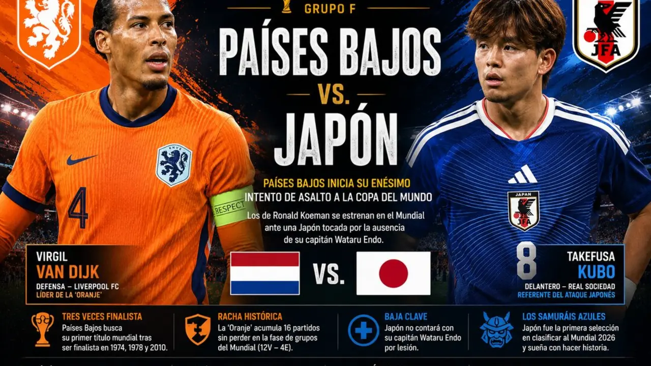 Pa&iacute;ses Bajos vs Jap&oacute;n: enfrentamiento clave