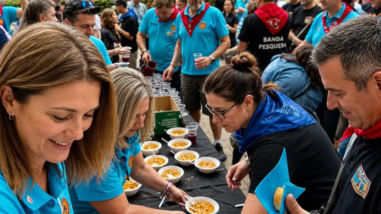 Festival comunitario con comida al aire libre
