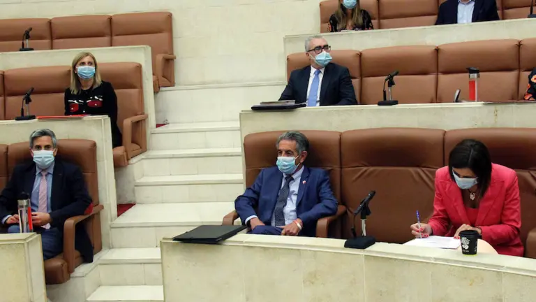 La bancada del PSOE y del PRC durante una sesi&oacute;n parlamentaria. / ALERTA