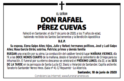 don RAFAEL PÉREZ CUEVAS