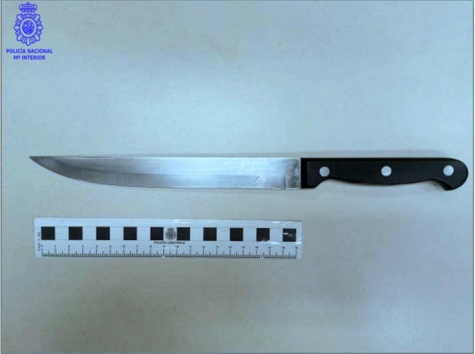 Cuchillo intervenido al presunto autor del robo en el local de hostelería
POLICÍA NACIONAL
4/5/2021