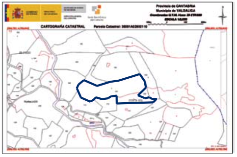 Plano del Catastro donde se marcan los límites de la parcela. / ALERTA
