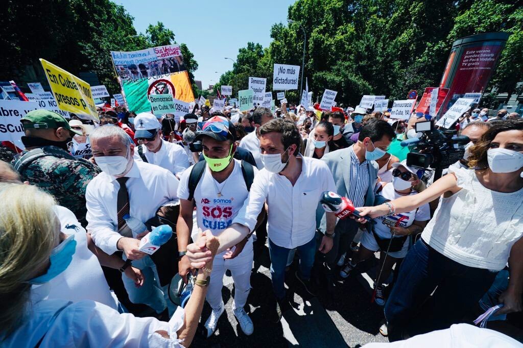 Pablo Casado durante la manifestación.