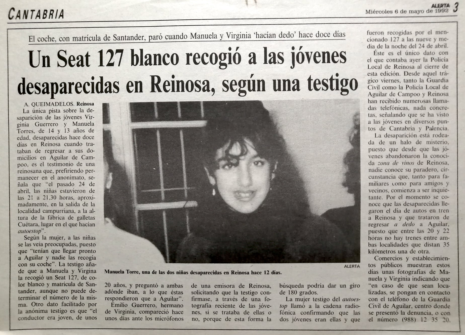 El Juzgado reabre el caso de las niñas de Aguilar desaparecidas en 1992