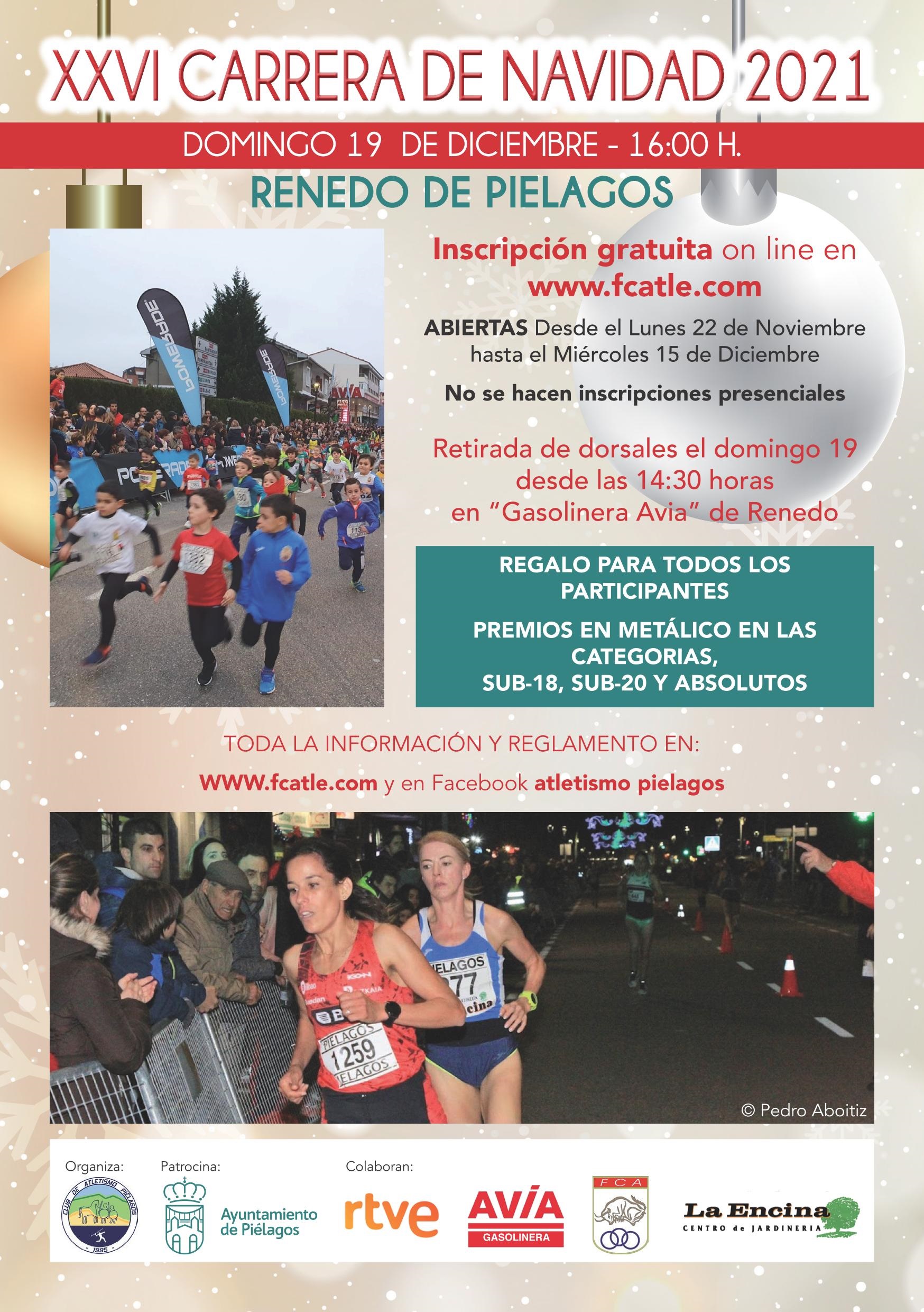 CANTABRIA.-Piélagos celebrará la XXVI Carrera de Navidad el 19 de diciembre en Renedo