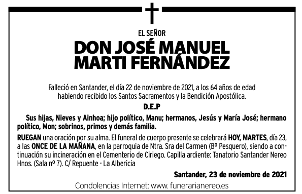 El Señor Don José Manuel Marti Fernández