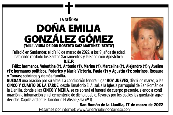 Doña Emilia González Gómez