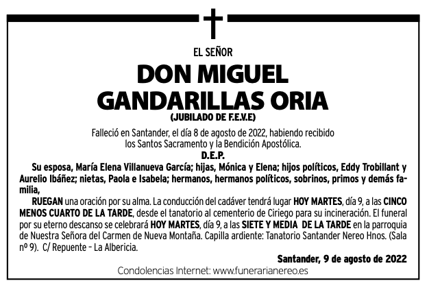 Don Miguel Gandarillas Oria