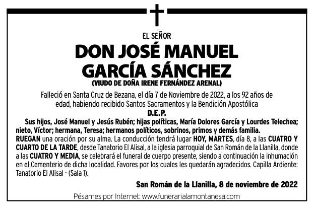 El Señor Don José Manuel García Sánchez
