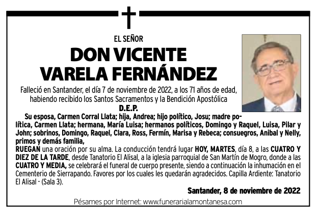 el señor
DON VICENTE
VARELA FERNÁNDEZ