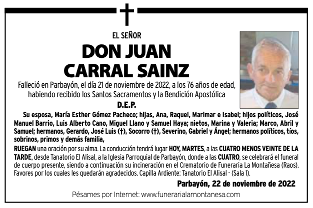 El Señor Don Juan Carral Sainz