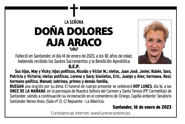 DOÑA DOLORES
AJA ARACO
