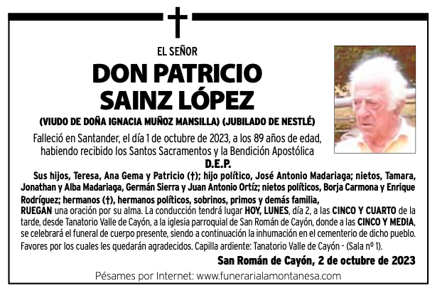 el señor
Don patricio
sainz lópez