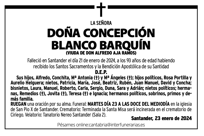 Doña Concepción Blanco Barquín