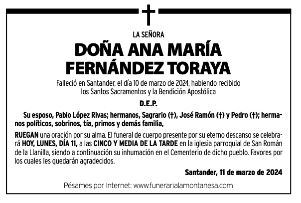 La Señora Doña Ana María Fernández Toraya