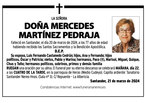 Doña Mercedes Martínez Pedraja