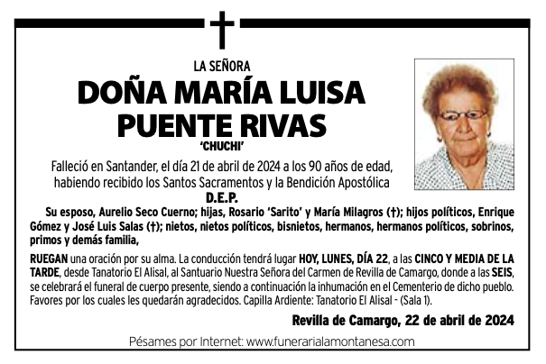 La Señora Doña María Luisa Puente Rivas