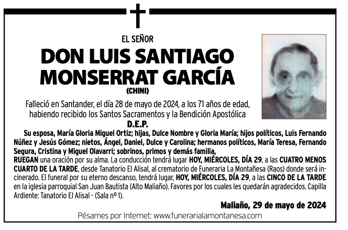 El Señor Don Luis Santiago Monserrat García
