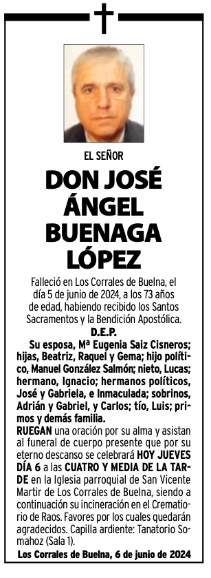 El Señor Don José Ángel Buenaga López