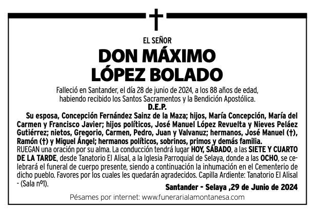 El Señor Don Máximo López Bolado