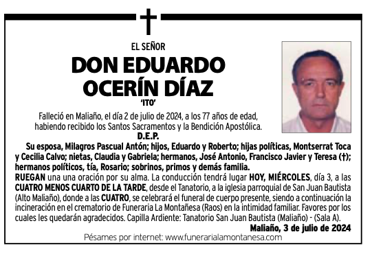 El Señor Don Eduardo Ocerín Díaz