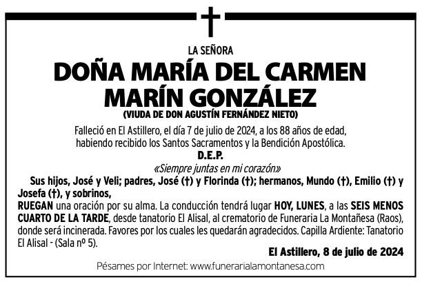 La Señora
Doña María Del Carmen Marín González