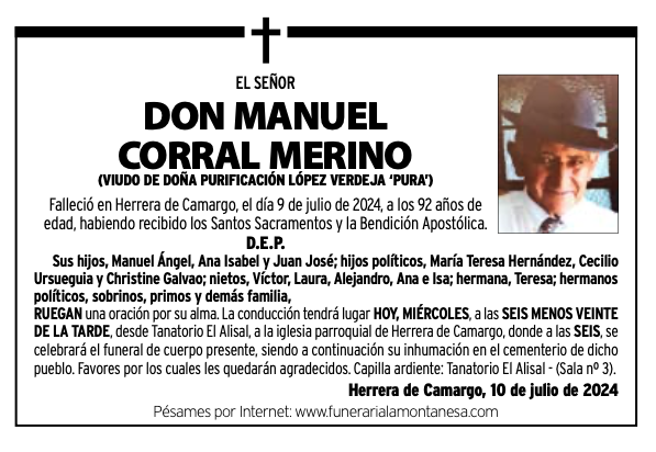 El Señor Don Manuel Corral Merino