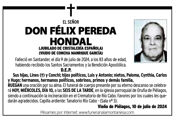 El Señor Don Félix Pereda Hondal